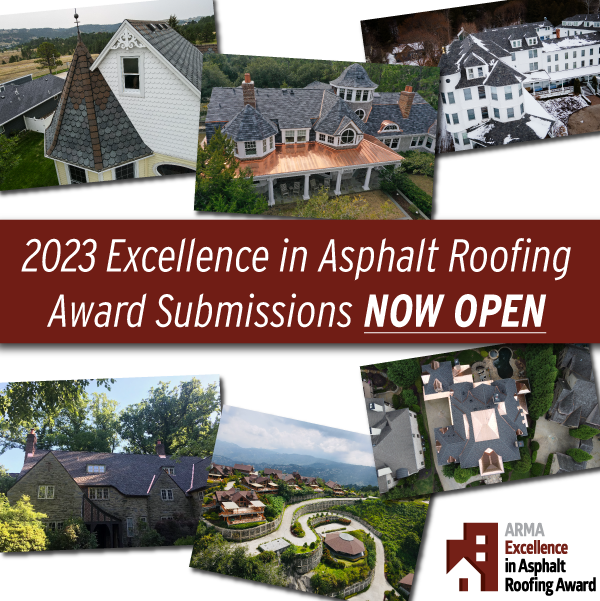 ARMA Launches the 2023 Excellence in Asphalt Roofing Awards