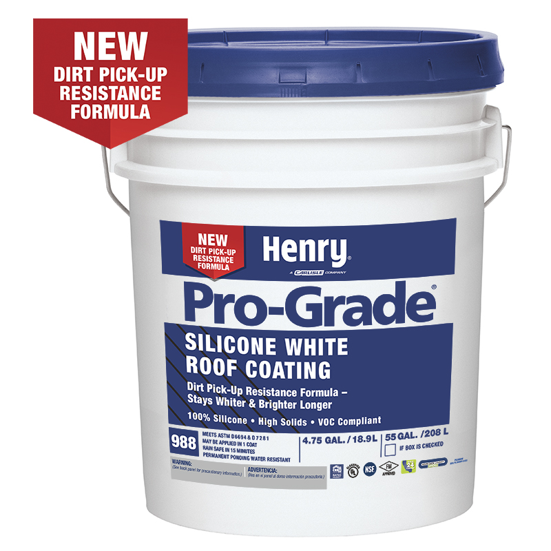 Introducing: <strong>Henry<sup>®</sup> Pro-Grade<sup>®</sup> 988 Silicone White Roof Coating</strong>Introducing: